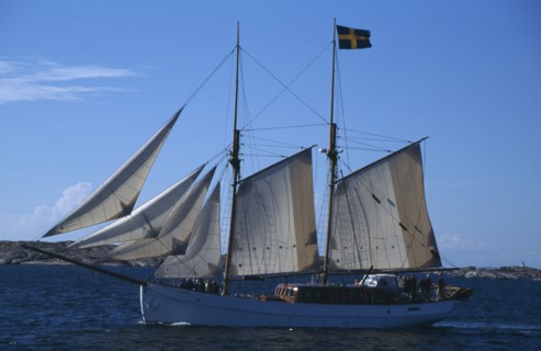 SWEDEN, Transport, Ship, Baltic trading vessel off the West Coast of Sweden.