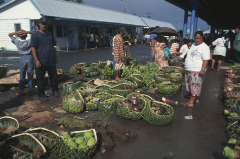 PACIFIC ISLANDS, Polynesia, Western Samoa, Apia.  Market scene.