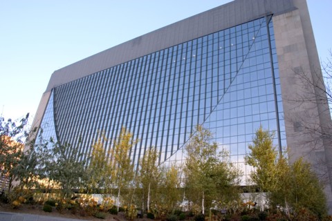 USA, Minnesota, Minneapolis, Temporary home of the Central Library Marquette in the old Federal