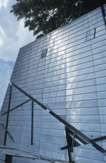 GERMANY, Berlin, Zinc clad facade of the Jewish Museum designed by Polish architect Daniel