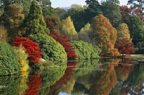 ENGLAND, East Sussex, Sheffield Park, Informal landscape garden initially laid out by Capability