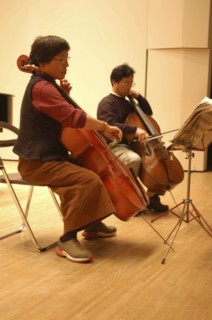JAPAN, Chiba, Tako, "53 year old public health nurse named Teruko Ui plays cello with teacher