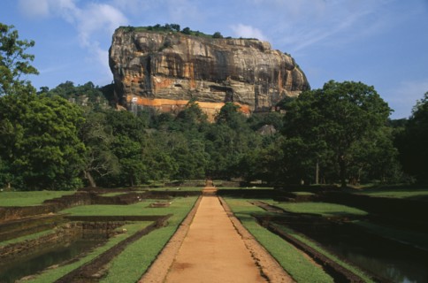 SRI LANKA, Sigiriya, View along path toward huge monolithic rock site of fifth century citadel.