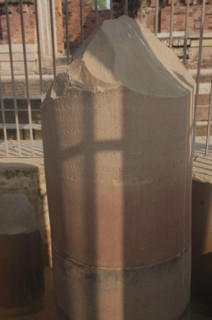 INDIA, Uttar Pradesh, Sarnath, The Ashokan Pillar with inscription in Palli visible