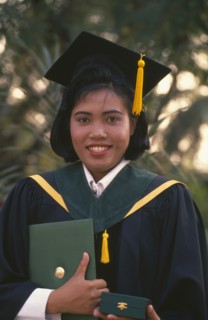 THAILAND, Chiang Mai, Mae Jo University, Portrait of a female graduate