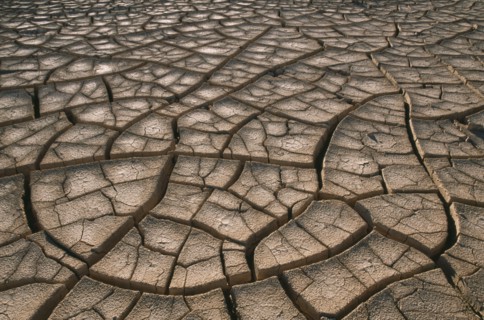 CHILE, Atacama Desert, Cracked mud of desert surface near San Pedro de Atacama.