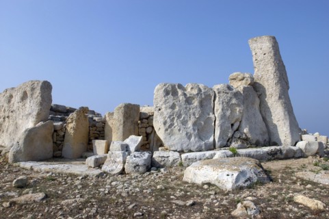 MALTA, Mnajdra , Ruins of the megalithic temple site dating from circa 3000BC
