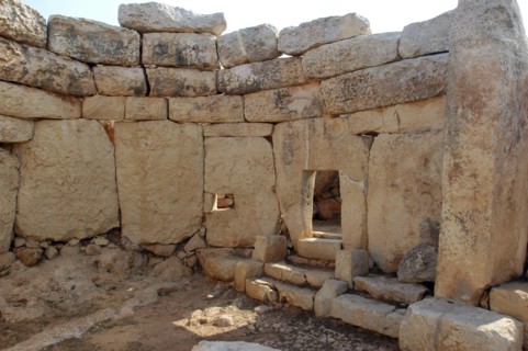 MALTA, Mnajdra , Ruins of the megalithic temple site dating from circa 3000BC