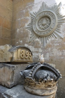 MALTA, Valletta , Carved stone mural commemorating The Cheshire Regiment 1893