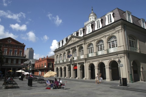 USA, Louisiana, New Orleans, French Quarter. The Louisiana State Museum Cabildo on Jackson Square