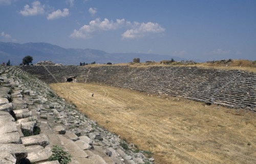 TURKEY, Anatolia, Aphrodisias, "View over the ancient Greek Stadium ruins dating from 6th Century