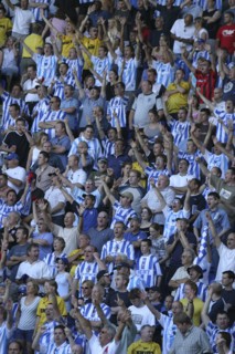 SPORT, Crowds, Brighton and Hove Albion supporters at the Madejski Stadium Reading