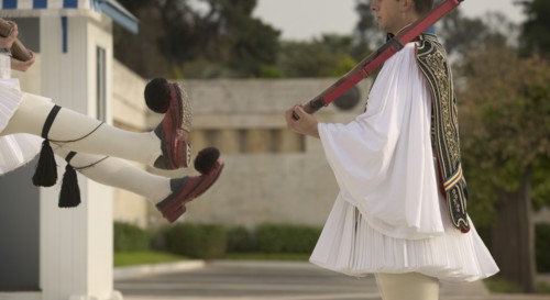 GREECE, Athens, Ceremonial changing of the guards known as Evzones at the Parliament Building.