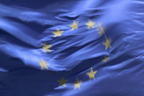 EUROPE, Flags, Close-up of the flag of the European Union.