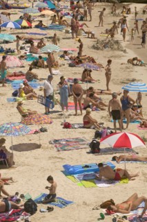 SPAIN, Balearic Islands, Majorca , The beach at Cala Santany.