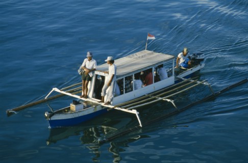 INDONESIA, Transport, Commuter outrigger.