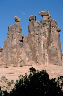 USA, Utah, Arches National Park, The Three Gossips rock formation