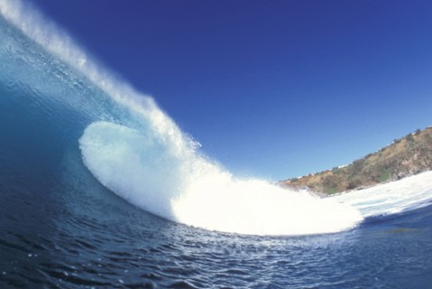 SEA, Waves, View along a rolling wave