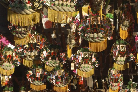 JAPAN, Honshu, Chiba , Narita San Temple. New Years good luck rakes on sale