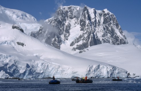 ANTARCTICA, Antarctic Peninsula, Zodiac operations taking tourists to remote areas.