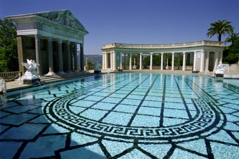USA, California, Hearst Castle, View of the Greek/Roman Neptune Pool at Hearst Castle owned by