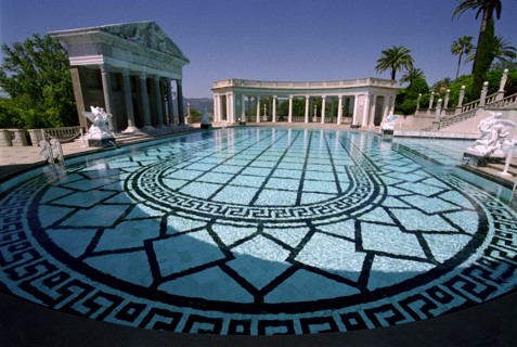 USA, California, Hearst Castle, View of the Greek/Roman Neptune Pool at Hearst Castle owned by