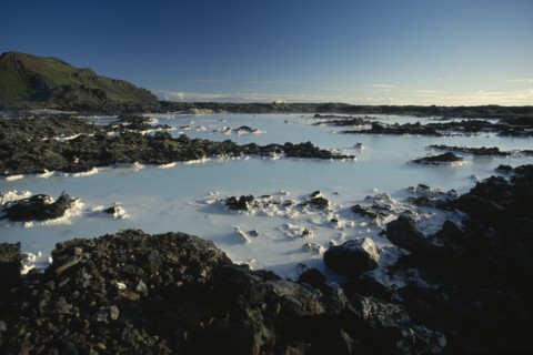 ICELAND, Gullbringu, Reykjanes Peninsula, Hot waters and mineral deposits of the Blue Lagoon at