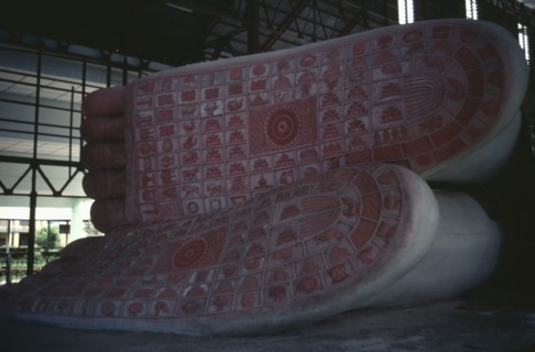 MYANMAR, Shwethalyaung, Giant reclining Buddha figure representing his death or parinirvana.