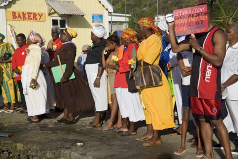 WEST INDIES, St Vincent & The Grenadines, Union Island, Baptist congregation in Clifton at Easter