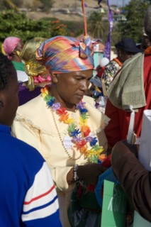 WEST INDIES, St Vincent & The Grenadines, Union Island, Woman amongst the Baptist congregation in