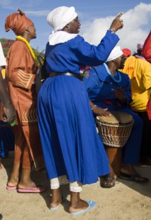 WEST INDIES, St Vincent & The Grenadines, Union Island, Women of the Baptist congregation in