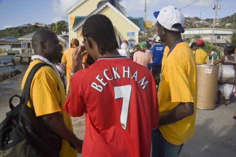 WEST INDIES, St Vincent & The Grenadines, Union Island, Men of the Baptist congregation in Clifton