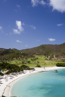 WEST INDIES, St Vincent & The Grenadines, Canouan, Jambu Beach in Carenage Bay at Raffles Resort