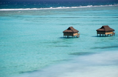 WEST INDIES, St Vincent & The Grenadines, Canouan, Offshore treatment rooms of the Amrita Spa off