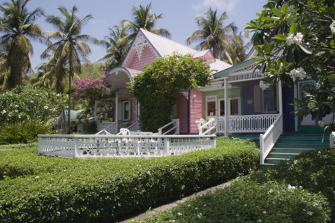 WEST INDIES, St Vincent & The Grenadines, Mustique, Chattel house shop in Britannia Bay