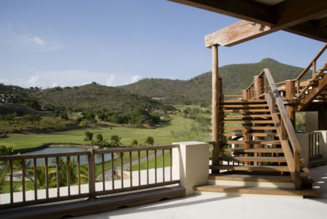 WEST INDIES, St Vincent & The Grenadines, Canouan, Trump International Golf Course from the