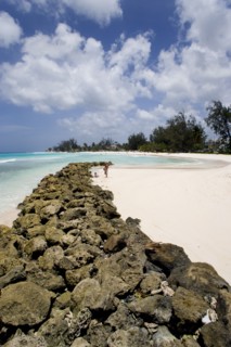 WEST INDIES, Barbados, Christ Church, Sea defences at Rockley Beach also known as Accra Beach after
