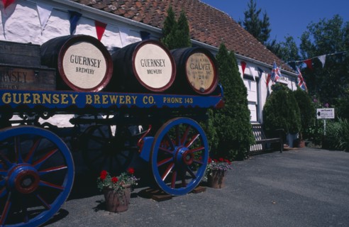 UNITED KINGDOM, Channel Islands, Guernsey, Forest Parish. German Occupation Museum. Brewery barrels