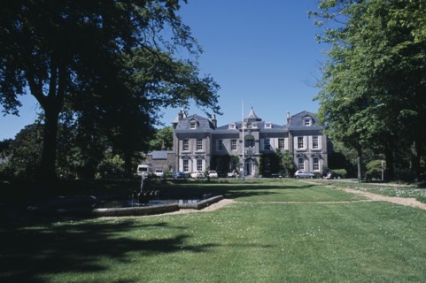 UNITED KINGDOM, Channel Islands, Guernsey, St Martins. Saumarez House. View of front entrance from