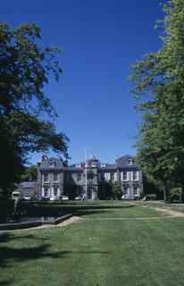 UNITED KINGDOM, Channel Islands, Guernsey, St Martins. Saumarez House. View of front entrance from