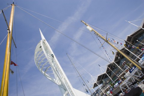 ENGLAND, Hampshire, Portsmouth, The Spinnaker Tower the tallest public viewing platforn in the UK