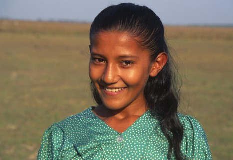COLOMBIA, Casanare, A smiling Llanera girl.