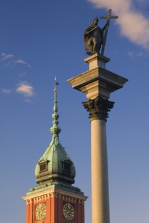 POLAND, Warsaw, "Detail of the Monument to Sigismund III in Plac Zamkowy, Castle Square with the