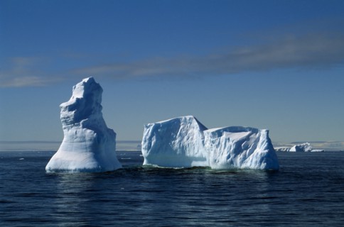 ANTARCTICA, Peninsula Region, Melting iceberg on open water.