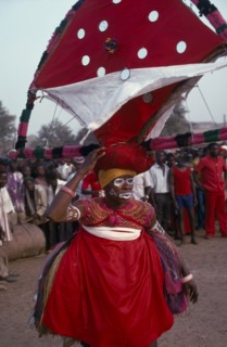 SIERRA LEONE, People, Soko, Dancer at Soko secret society initiation.