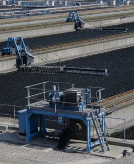 ENVIRONMENT, Sewage, View across machinery in Leeds Water Treatment Plant