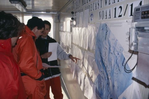 ANTARCTICA, Ross Sea,  Terra Nova Bay, Station of Italian Antarctica Progamme. Interior with people