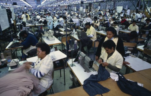 SOUTH AFRICA, Western Cape, Cape Town, Workers on factory floor of the Epping Industries Florida
