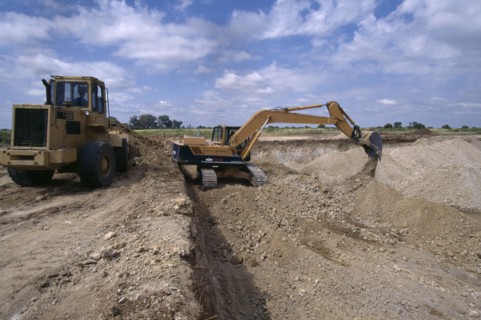 SOUTH AFRICA, Industry, Alluvial diamond mine.