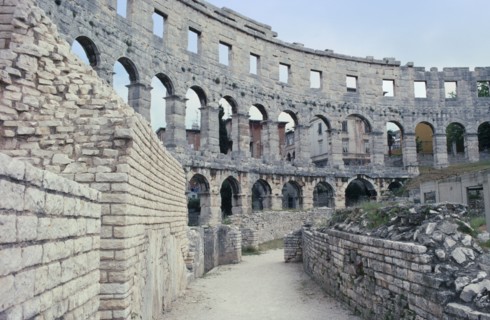 CROATIA, Istria, Pula, Roman Amphitheatre built around the birth of Jesus Christ